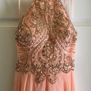 Light Pink/Peach Formal Gown Open Back